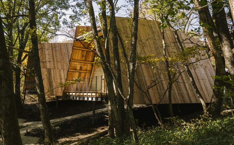Timber holiday cabins in Sanu, Japan