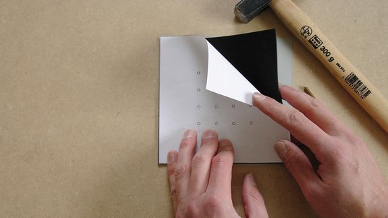 1. Align the underlay, EPDM and punchhole template