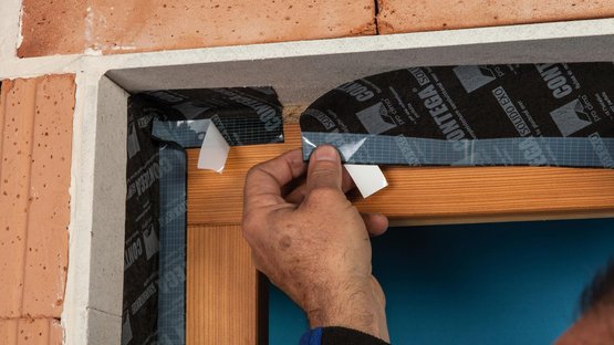6. Stick the corners and all around the window