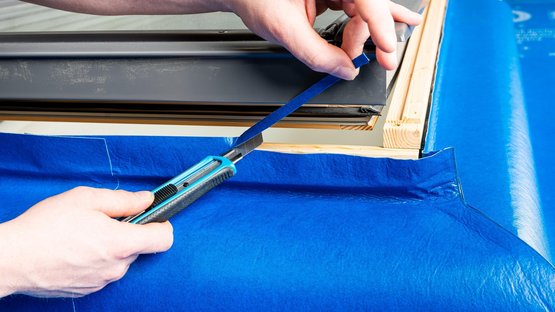 5. Cut the upper edge to size and connect