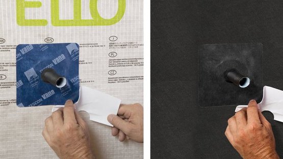 Self-adhesive grommets, blue/black, 15-30 mm (1/2”-1 3/16”)